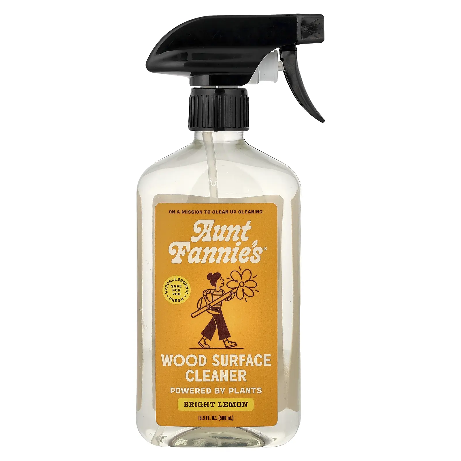Aunt Fannie's Wood Surface Cleaner, Bright Lemon, 16.9 fl oz (500 ml)
