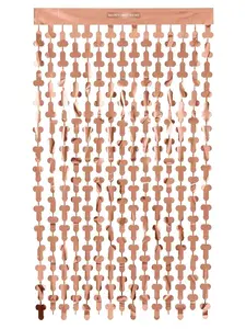 Bachelorette Party Curtains Rose Gold Foil Banner – Funny Bridal Shower Decorations, Adult Party Backdrop, Hen Night Decor, Girls Night Photo Booth Curtain, Naughty Party Supplies