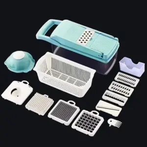 Professional title: "12-in-1 Manual Vegetable Chopper with Multi-Functional Features"