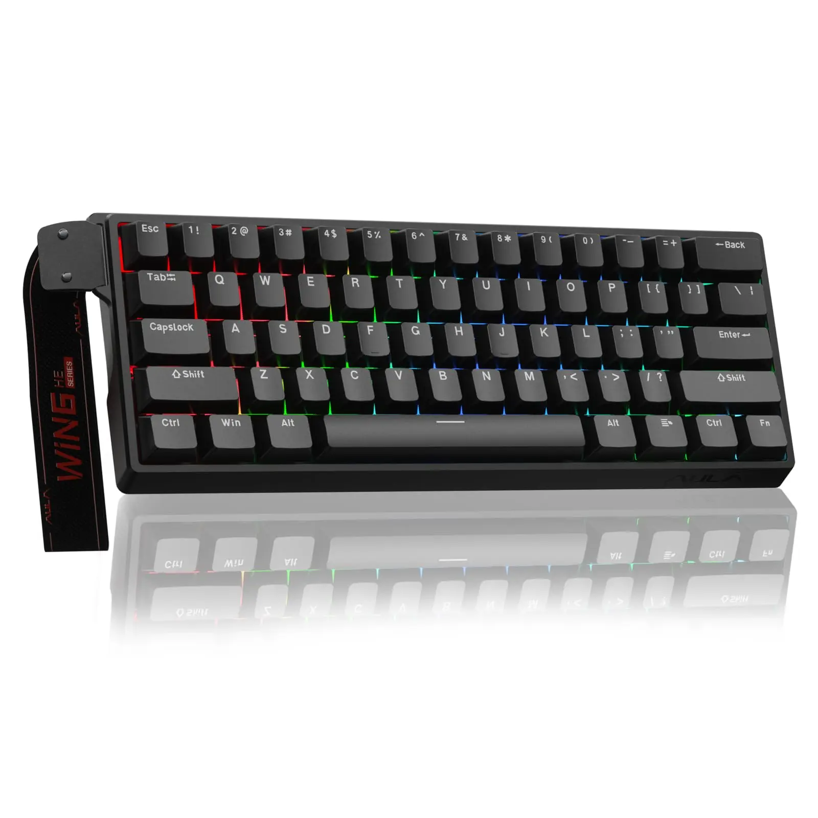 Aula Win60 He - 60% Mechanical Gaming Wired  Magnetic Hot Swappable Adjustable Actuation Rapid Trigger Mode 8000 Hz Polling Rate Rgb Small 60 Percent Compact Design For Pc