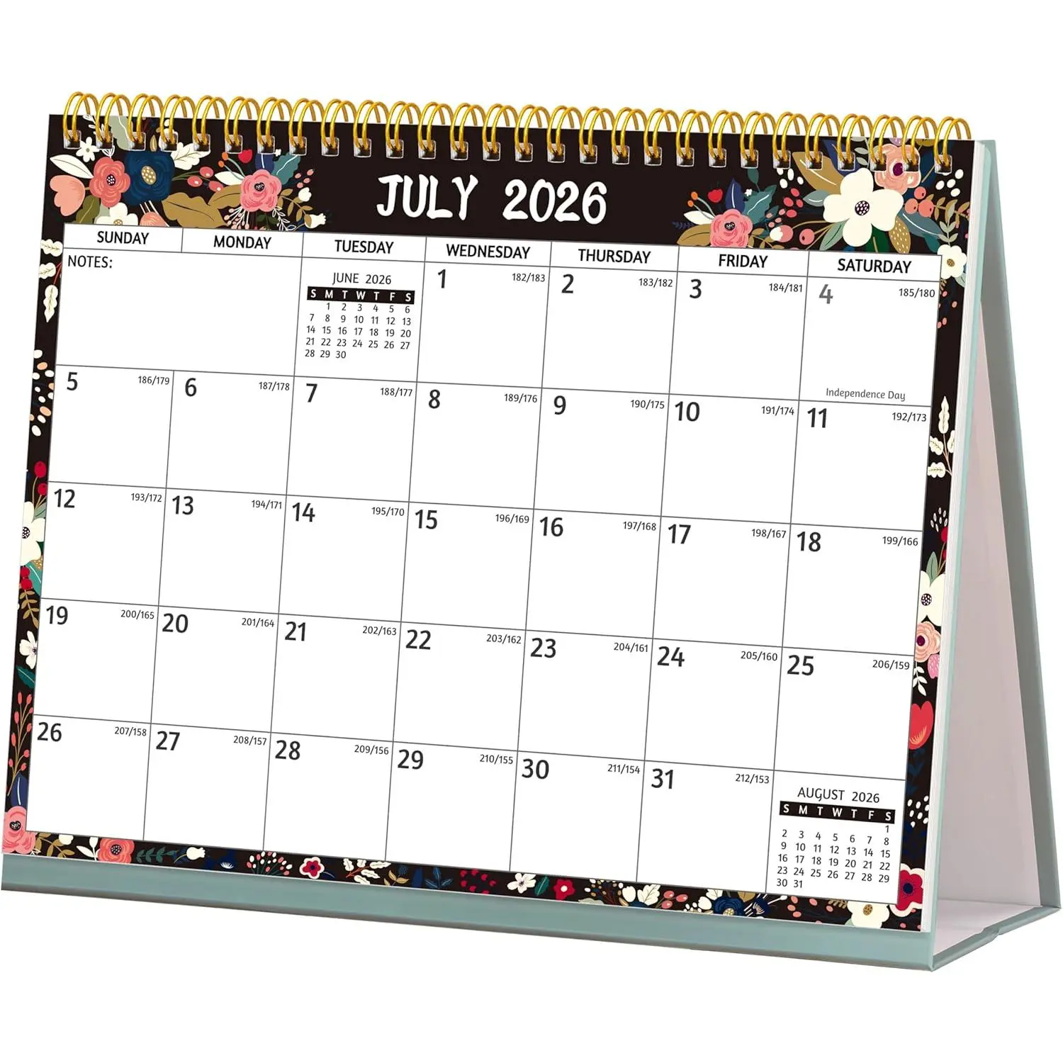 Desk Calendar 2026-2027 - Standing Flip Desktop Calendar 2026-2027, 18 Months(July 2026 - December 2027), 10" x 8", Large with Notes, To-dos, Yearly Overview, Thick Paper,  for Easy Planning