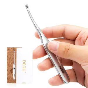 DEOU Professional Stainless Steel Cuticle Pusher with Thick Handle - V - shaped Blade for Precise Dead Skin Removal