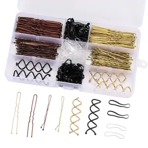 Super Complete Hair Accessory Box, Gold Clips, 354 Pieces, Daily Hairstyling Essentials, Recyclable Roll Pack