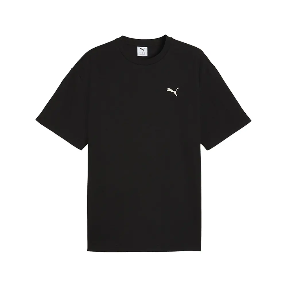 PUMA Mens Essentials Elevated Relaxed Crew Neck Short Sleeve Casual Tops Casual - Black
