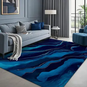 Abstract Wave Pattern Floor Mat, Non-slip Washable Floor Carpet, Decorative Area Rug for Home Living Room Bedroom Hotel Dormitory