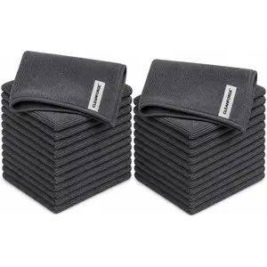 CLEANFORGE Microfiber Cleaning Cloths 24 Pack 300 GMS 12.6x12.6 Inch Lint Free Reusable Towels for Car, Kitchen, Glass