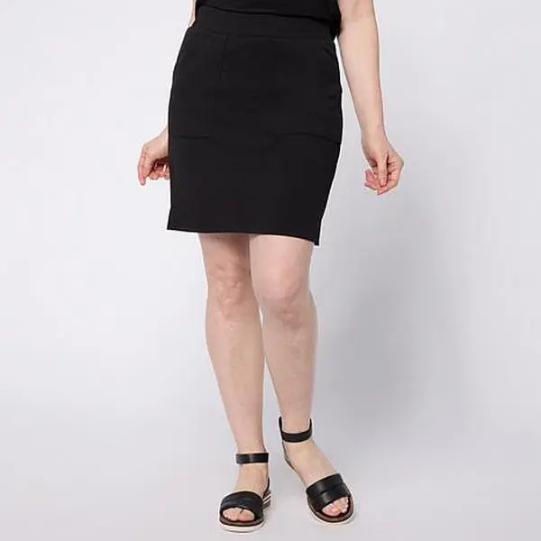 Nina Leonard Elastic Waist Skort with Pockets