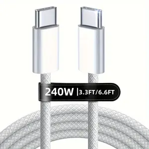 240w Super Fast Charging Cable, PD Support, High-Speed Data Transfer, Type-C to Type-C Charger for Samsung, iPhone 15, Macbook, iPad, Xiaomi