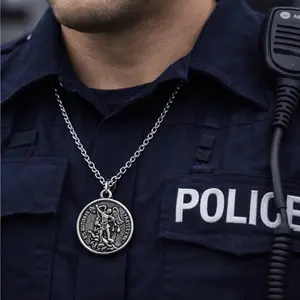 Police Officer Gift Necklace with Detailed Badge Pendant for Law Enforcement Professionals
