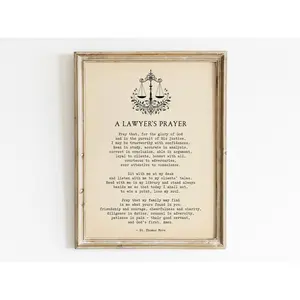 EVERY A Lawyer Prayer By St. Thomas More Print, Attorney Office Decor, Legal Profession Justice Wall Art, Law Student Gift