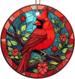 Ornament for Christmas Tree, Sympathy Gifts for Loved Ones, Printed Ceramic Ornament 2024, Red Cardinal Ornament