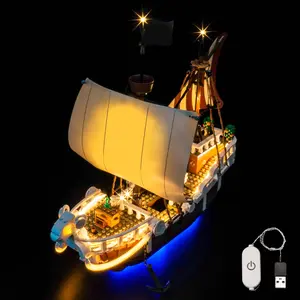 【BrickBling LED Light Kit】for  Lego ONE Piece The Going Merry Pirate Ship Building Blocks-75639，DIY Lighting Upgrade Set, Building Block Light Modification Kit，Playset for Anime Fans - Gift Idea for Birthdays