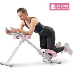 MERACH Adjustable Ab Trainer Machine with LCD Monitor Foldable Abdominal Exercise Machine Core Trainer Workout for Arm, Leg, Buttocks Shaper