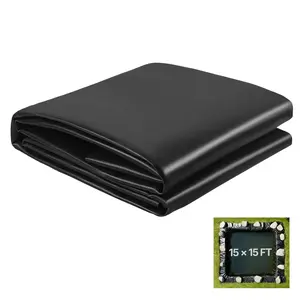 VEVOR 15 x 15 ft Pond Liner, 45 Mil Thickness, EPDM Rubber Material Fish Pond Liner for Outdoor Ponds, Easy to Cut, Durable & Leakproof, for Water Garden, Waterfall, Fishpond, Koi, Fountains, Black