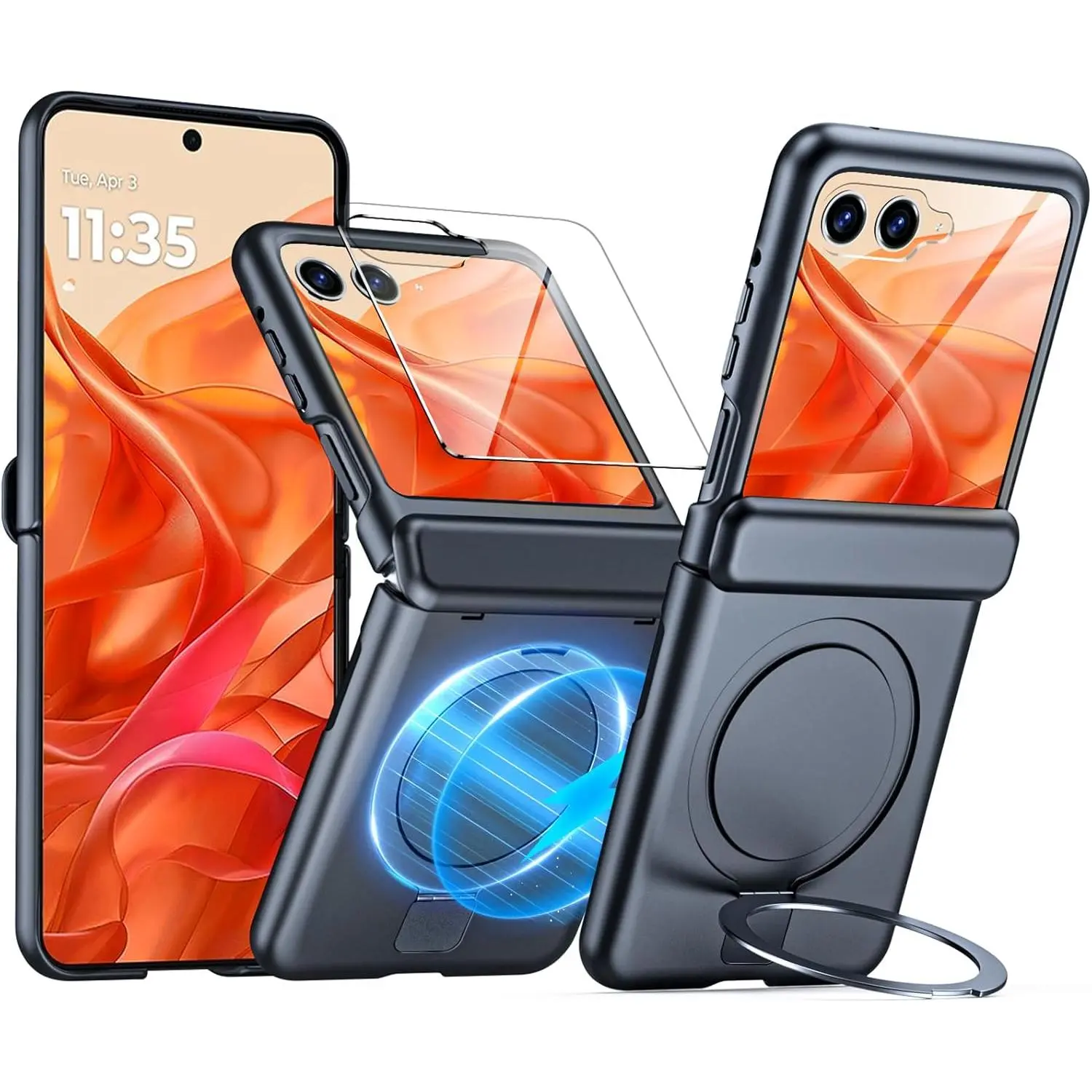 Oupeigar Customized Protective Cover for Razr 2026/Razr 2025/Razr 2024, Smartphone Accessories with Hinge Protection, Built-in Screen Protector, Magnetic Ring Stand, Slim Full-Body Shockproof Rugged Design for Mobile Devices,summerwins summerwins