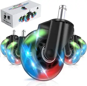 Gaming Chair Wheels - 2.5 inch Heavy Duty Caster Wheels(2200lbs),Mute Rolling Desk Chair Wheels Replacement (Set of 5)-Rubber Office Chair Wheels for Carpet,  Floors,Hardwood Floors