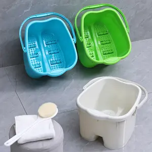 Plastic Foot Bath Bucket for Home Use, Portable Foot Soaking Tub for Wellness and Relaxation, Calf-Deep Foot Spa Bucket with Massage