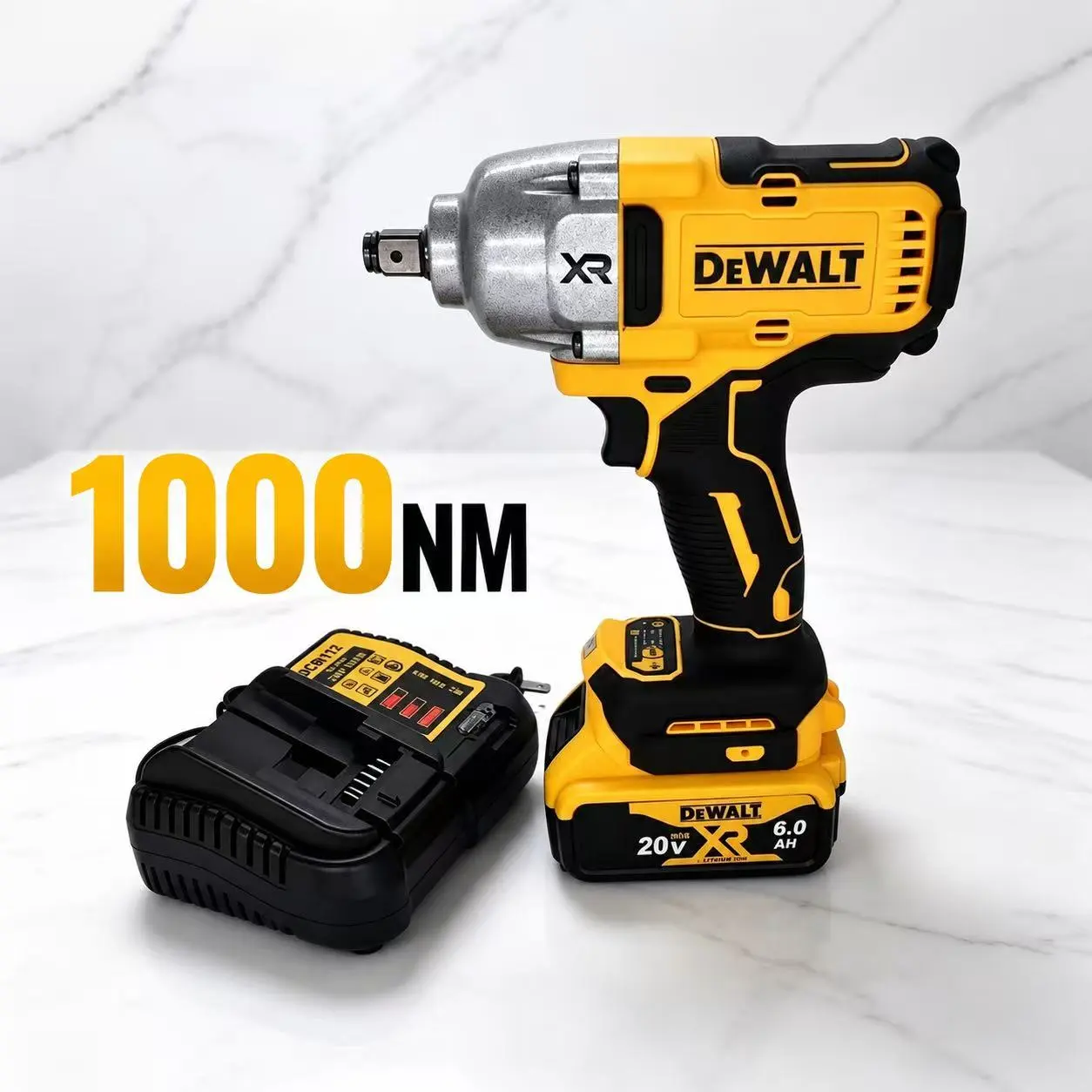DEWALT DCF900 Heavy Duty Torque Power Impact Wrench Kit, 1/2in Brushless Cordless Hog Ring Anvil, 20V Power Tool with Battery & Charger, Power Impact Wrenches