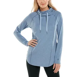 Women's LumaLeo Pullover Hoodie with Thumbholes | Light Blue Heather