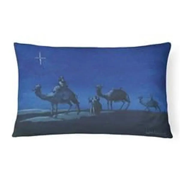 12 x 3 x 16 in. Wise Men in Blue Canvas Fabric Decorative Pillow
