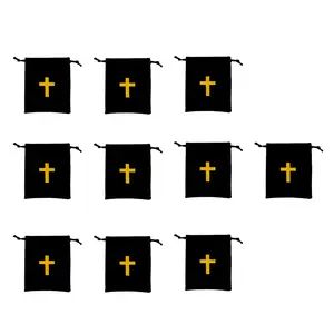 Set Of 10pcs Reusable Velvets Rosary Storage Bags Drawstring