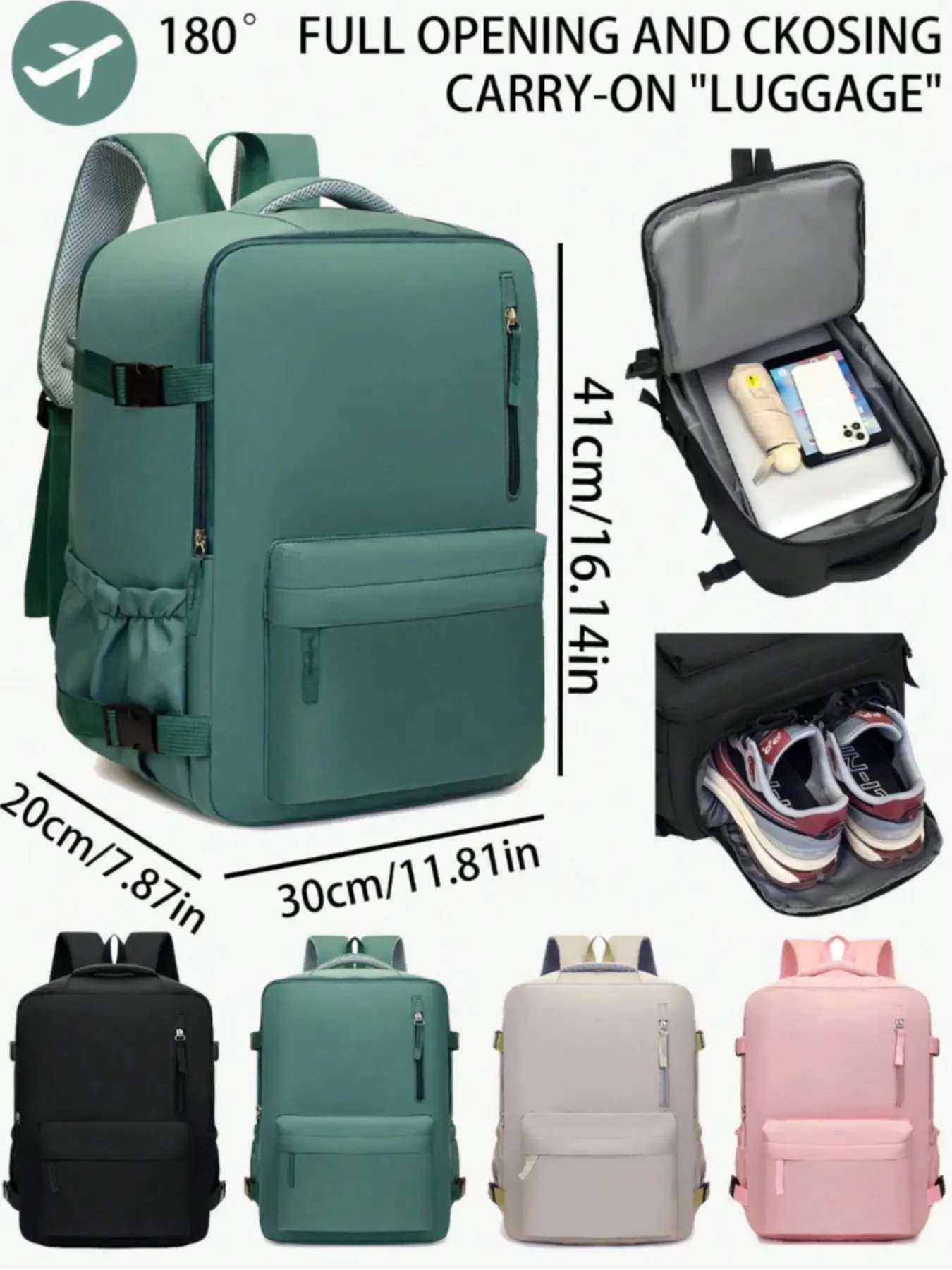 40x30x20 Large Capacity Casual Plain Backpack for All Seasons & Business Use