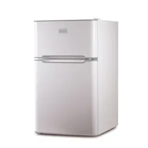 BLACK+DECKER 3.1 Cu. Ft. Compact Two Door Refrigerator with Freezer, ENERGY STAR Certified Mini Fridge, 0.9 Cu. Ft. Freezer, Interior Light, R600a Refrigerant, BCRDK32W, White