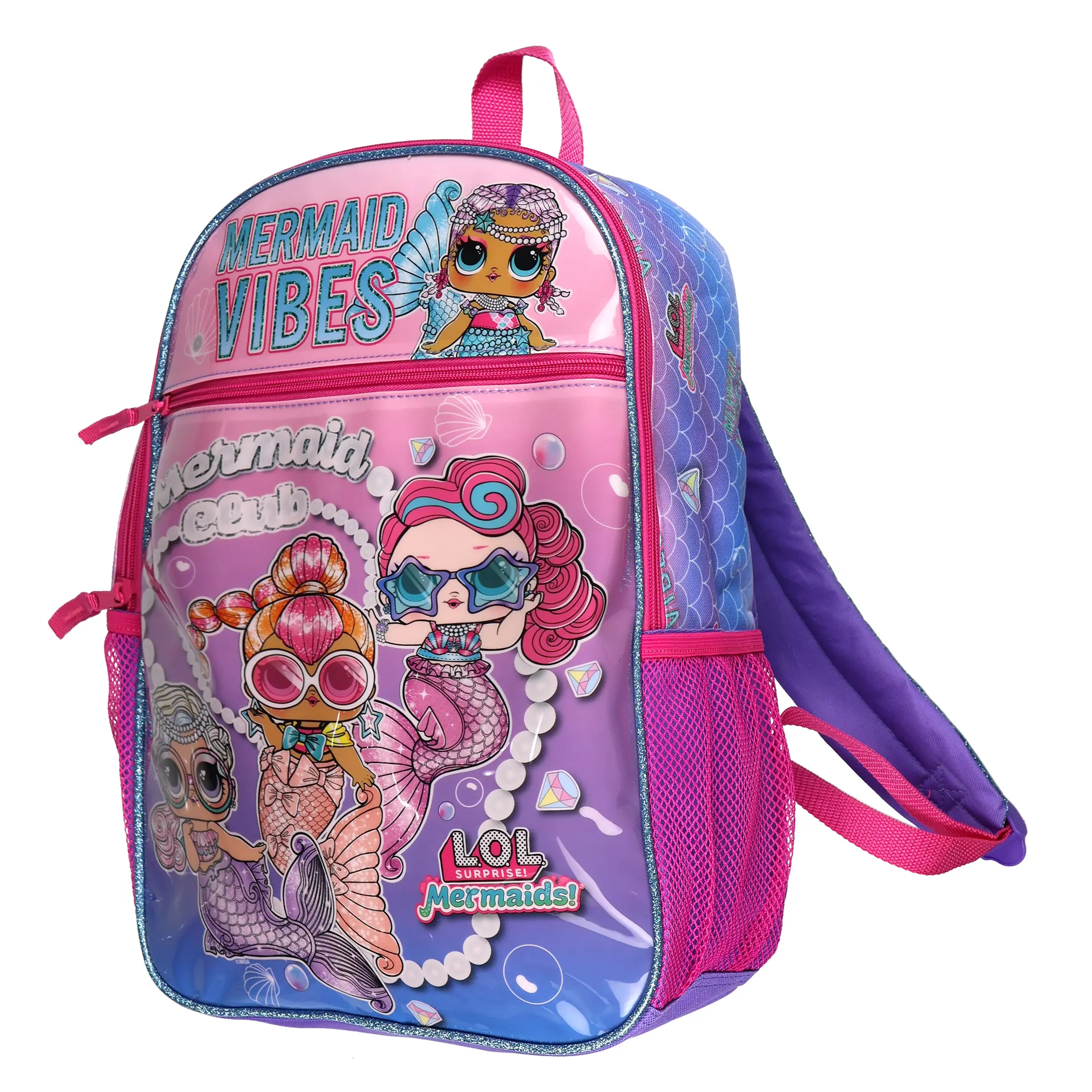 LOL Surprise! Backpack Mermaid Club 16" Book Bag with Adjustable Shoulder Straps