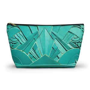 THE OPULENCE - Teal Treat | Glamorous Art Deco Makeup Bag - Accessory Cosmetic Pouch