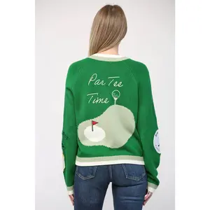 FATE GOLF EMBROIDERED PATCH CARDIGAN
