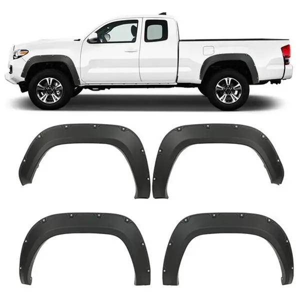 4Pcs Pocket Rivet Style Wheel Fender Flares Fit For 2016-2022 Toyota Tacoma Access Cab ONLY, NOT for Double Cab 4Pcs Pocket Rivet Style Wheel Fender Flares Fit For 2016-2022 Toyota Tacoma Access Cab ONLY, NOT for Double Cab