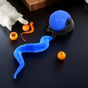 Interactive Cat Teaser Wand with Durable Chew-Proof Ball, Indoor Hunting Enrichment Toy for Cats, Tangle-Free Anti-Jam Design, Anti-Slip Textured Surface for Pet Training Play.