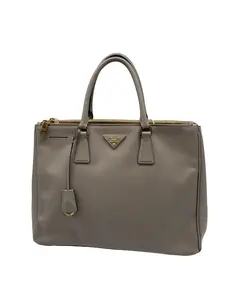 Pre-owned PRADA Vintage Grey Saffiano Leather Handheld Tote Bag/EE03627052/7052