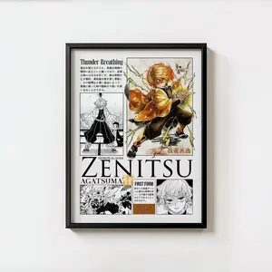 Zenitsu Poster Demon Slayer Art Aesthetic Anime Decor Zenitsu Agatsuma
