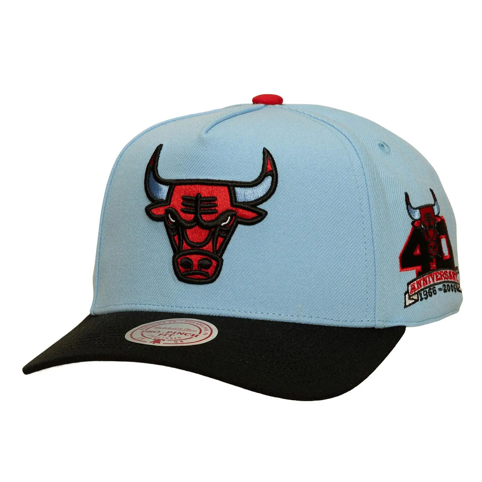 Chicago Bulls Light Blue/Black In the City Pro Pinch Snapback Hat NBA Throwback Cap Adjustable Fan Gear Mitchell & Ness
