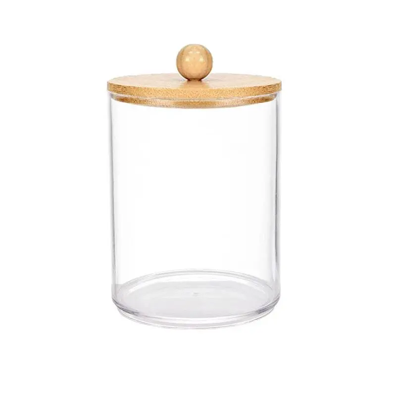 1 Piece Clear Storage Jar with Lid, 10oz Transparent Plastic Storage Container, Home Organization Containers, Multifunctional Bottle for Makeup Ornaments Desktop, Plastic Canister Jar