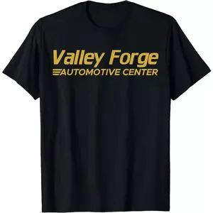 Women's Fitted Graphic T-Shirt in Cotton, Short-Sleeve Casual Round Neck Top with Valley Forge Automotive Print, Shortsleeve, Tshirt