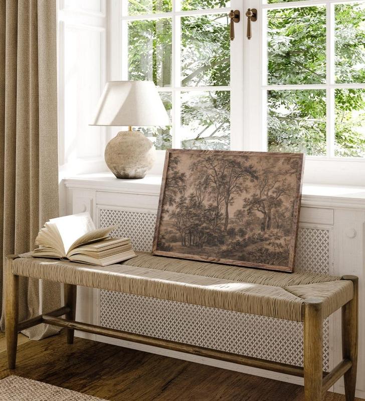 [SALE UP TO 50%] Antique Moody Charcoal Landscape Printable  Brown Landscape Painting Print Watercolour Brown Dark Wall Art Vintage Woods Sketch Woodland