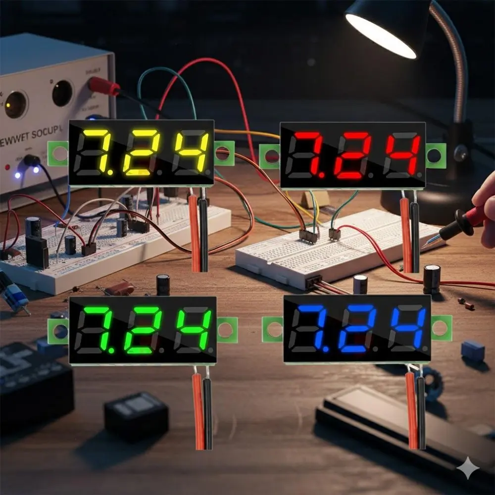 Mini Digital DC Voltmeter: Portable Voltage Tester 2.5-30V with LED Display. Essential Tool for Electricians, Car Battery Testing, Power Monitoring, Circuit Diagnostics, DIY, Home Repairs, Voltage Detector. Accurate Measurement, Multimeter Alternative.