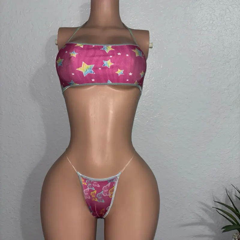 Exotic Dancewear 2 piece Set Size S/M stars