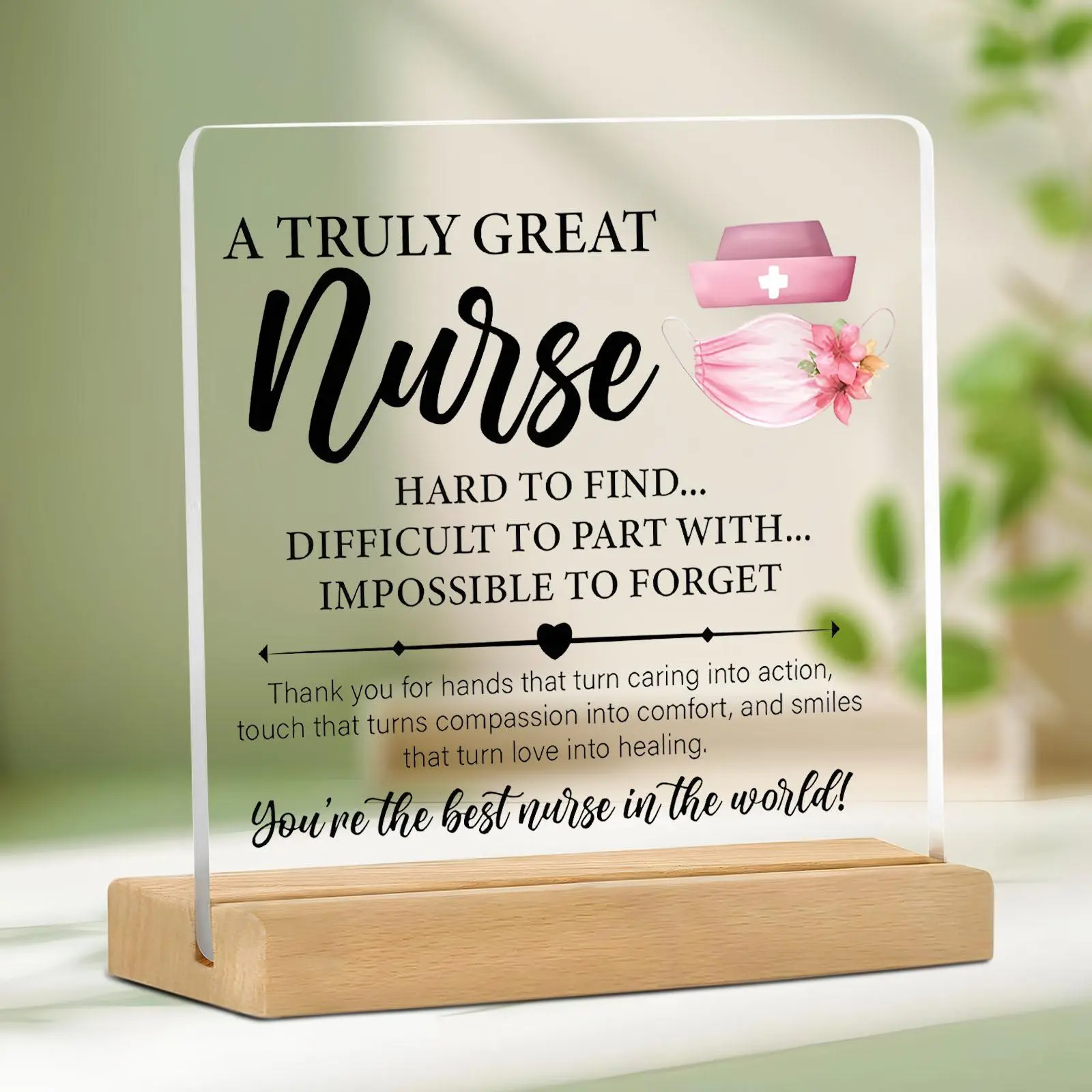 Nurse Appreciation Gift, Nurse Thank You Gift, Acrylic Desktop Ornament, Nurse Gift, Home Decor, Office Decor, Gift for Nurse, Signs, Acrylic Decoration Sign, Acrylic Plaque Sign, Heart Plaque, Acrylic Signage Plaque, Decorative Plaque