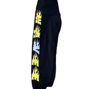 BLACK Wavee Apparel Brand Sweat Pants, unisex sizing