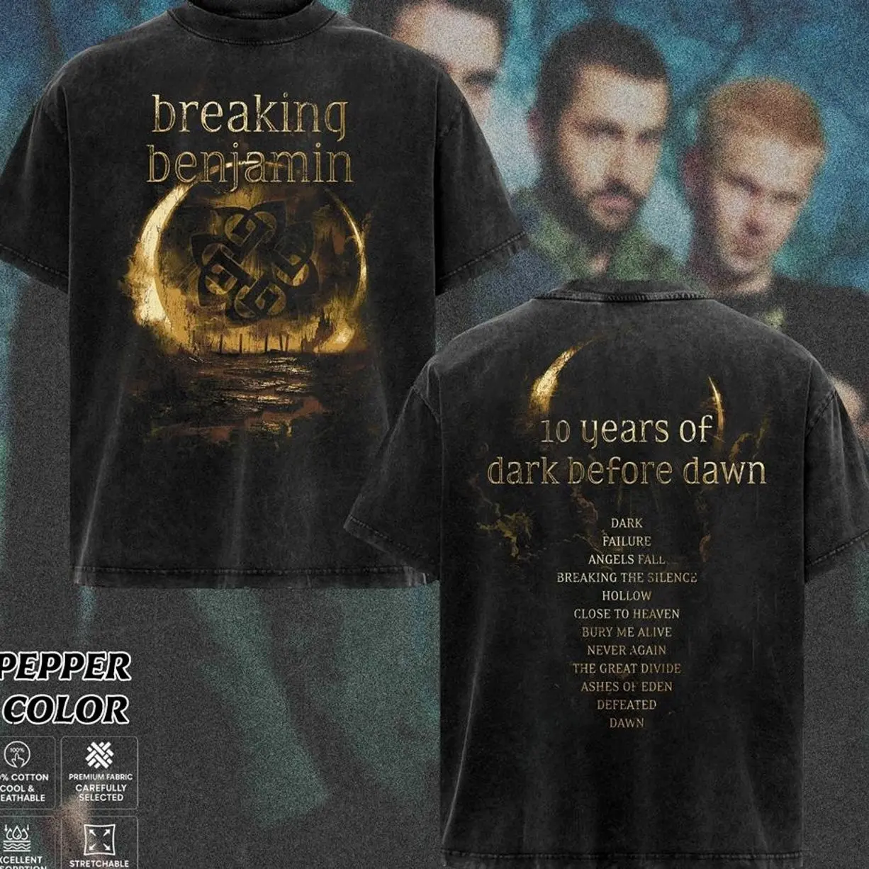 Breaking Benjamin Band T-Shirt Collection, Dark Angel Graphic Tee, Retro Post-Grunge Style Shirt, Emotional Alternative Metal Inspired Shirts, Vintage Heavy Cotton Band Tee, Gift for Rock Music Lovers, Alternative Merch for Men & Women GUY