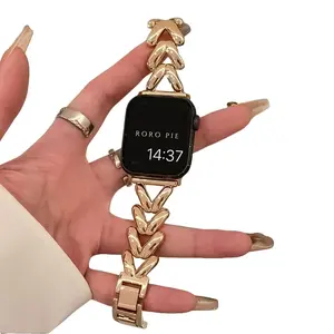 Metal Infinity Loop Watch Band for Apple Watch Series 10/9/8/7/6/SE/Ultra, Women’s Stainless Steel Strap 38-49mm