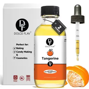 Dolce Flav Oil-Soluble Tangerine Flavoring Extract 2 oz - Super Concentrated Citrusy Sweet Flavor for Baking Candy & Cosmetics