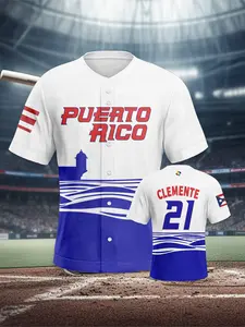 #21 Puerto Rico Gold Glove Men's Baseball Jersey, Pittsburgh Baseball Jersey, Faith and Baseball, Game-Ready Fit, Soft, Comfortable, Breathable, The Perfect Gift for Baseball Fans