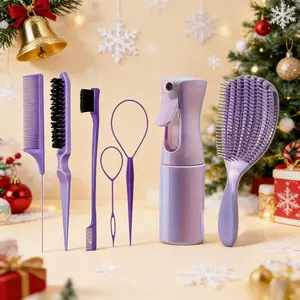 Festive Hair Care Tool Set, Hair Brush Set, Ideal Christmas Gift for Women, Gentle Detangling Hairbrush for Dry Wet Hair, Tames Frizz, Styling, Daily Use & Holidays