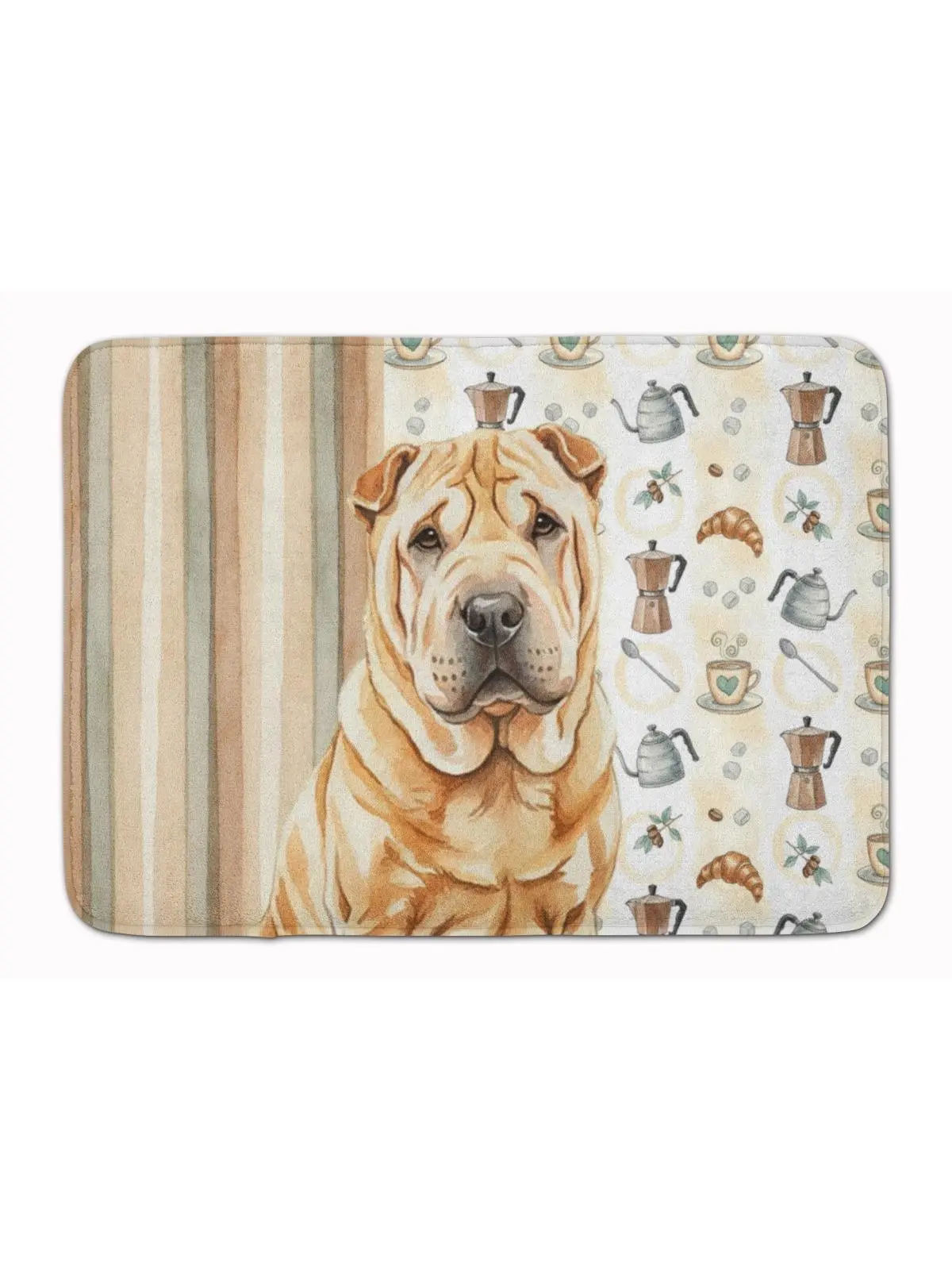Carolines Treasures WDK7609RUG 19x27 in. Red Shar Pei Animal-Inspired Art-Themed Cozy Cushioned Memory Foam Coffee Bar Kitchen Mat, Animal-Inspired Kitchen Rugs, Art-Themed Kitchen Rugs