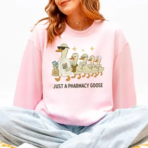 Just a Pharmacy Goose Sweatshirt, Funny Pharmacy Student, Cute RX Tech Sweater,  Pharmacist Gift for Coworker, Cozy Unisex Pullover