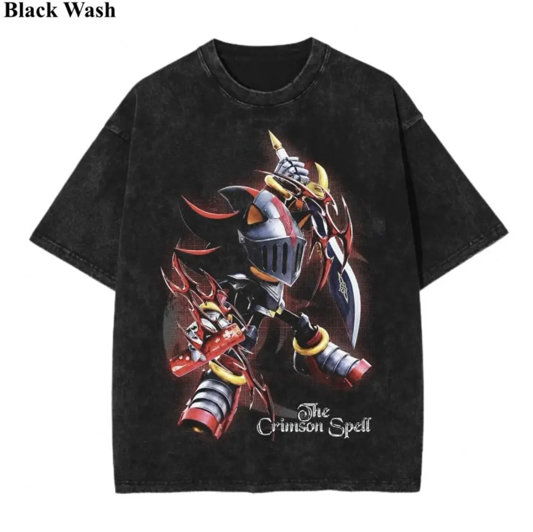 Vintage Shadow The Hedgehog Black Kinght Wash Tee, Shadow The Hedgehog Graphic Tees, Sonic T-Shirt, Unisex Anime Shirt, PKM Gift, Gym Workout Shirt, Menswear Womenswear Streetwear Top Fit Oversize